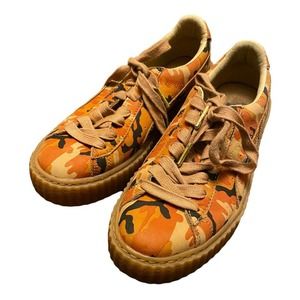 Puma Fenty Rhianna Orange Camo Platform Creeper Shoes Women’s Sz 7 36234101